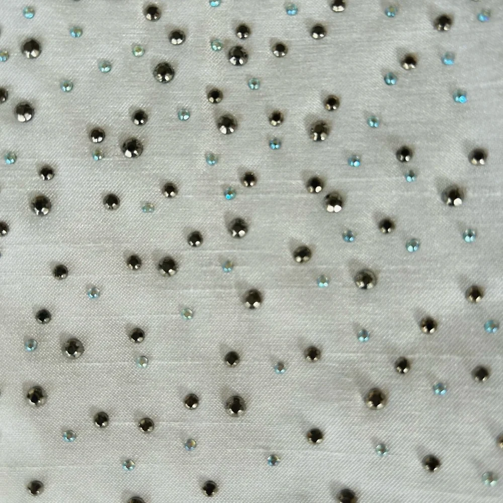 Elegant White Shower Curtain with Silver and Sparkle Detail